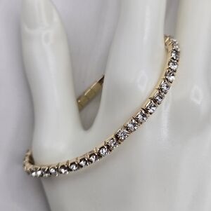 Swarovski Elements Clear Gold Bracelet Made w Swarovski Crystals